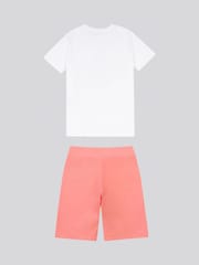 U.S. Polo Assn White Print T-Shirt & Jersey Shorts Set - Image 2 of 5