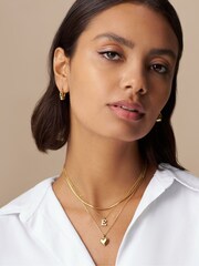 Orelia Luxe Gold Tone E Initial Waterproof Necklace with Giftbox - Image 4 of 4