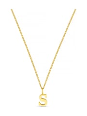 Orelia Luxe Gold Tone S Initial Waterproof Necklace with Giftbox - Image 1 of 4
