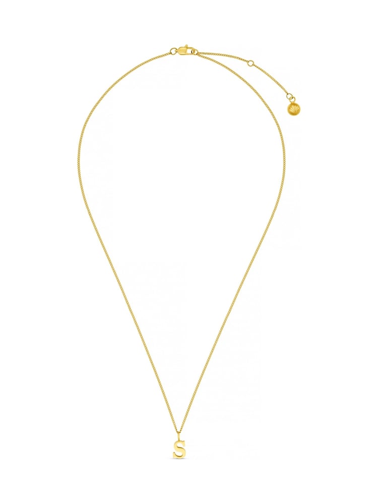 Orelia Luxe Gold Tone S Initial Waterproof Necklace with Giftbox - Image 2 of 4