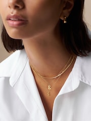 Orelia Luxe Gold Tone S Initial Waterproof Necklace with Giftbox - Image 4 of 4