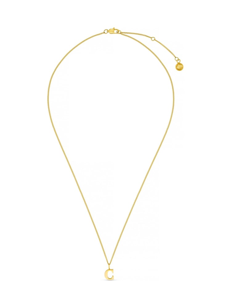 Orelia Luxe Gold Tone C Initial Waterproof Necklace with Giftbox - Image 2 of 3