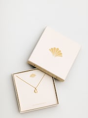 Orelia Luxe Gold Tone C Initial Waterproof Necklace with Giftbox - Image 3 of 3