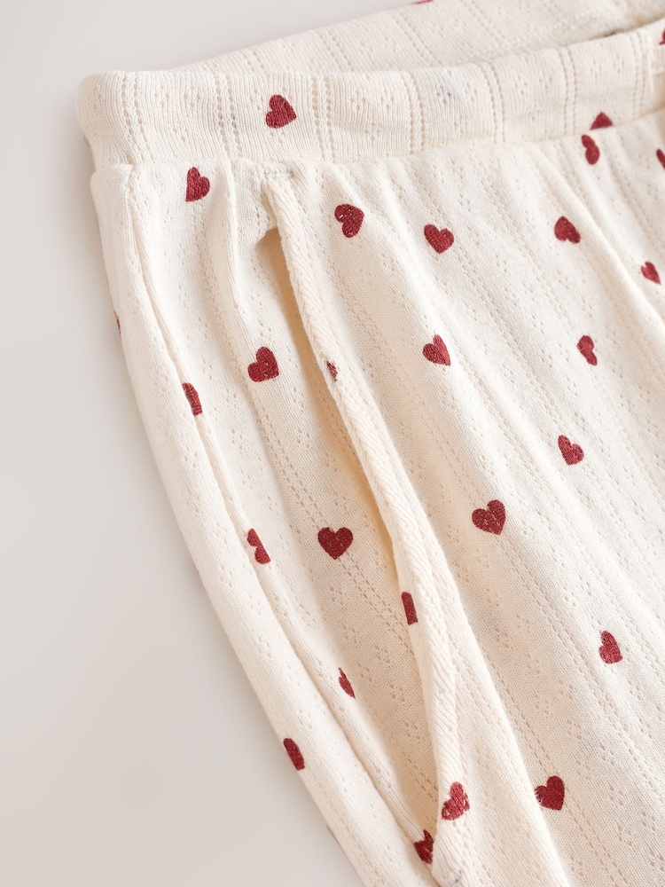 Cream Heart Pointelle Long Sleeve Pyjamas - Image 4 of 4