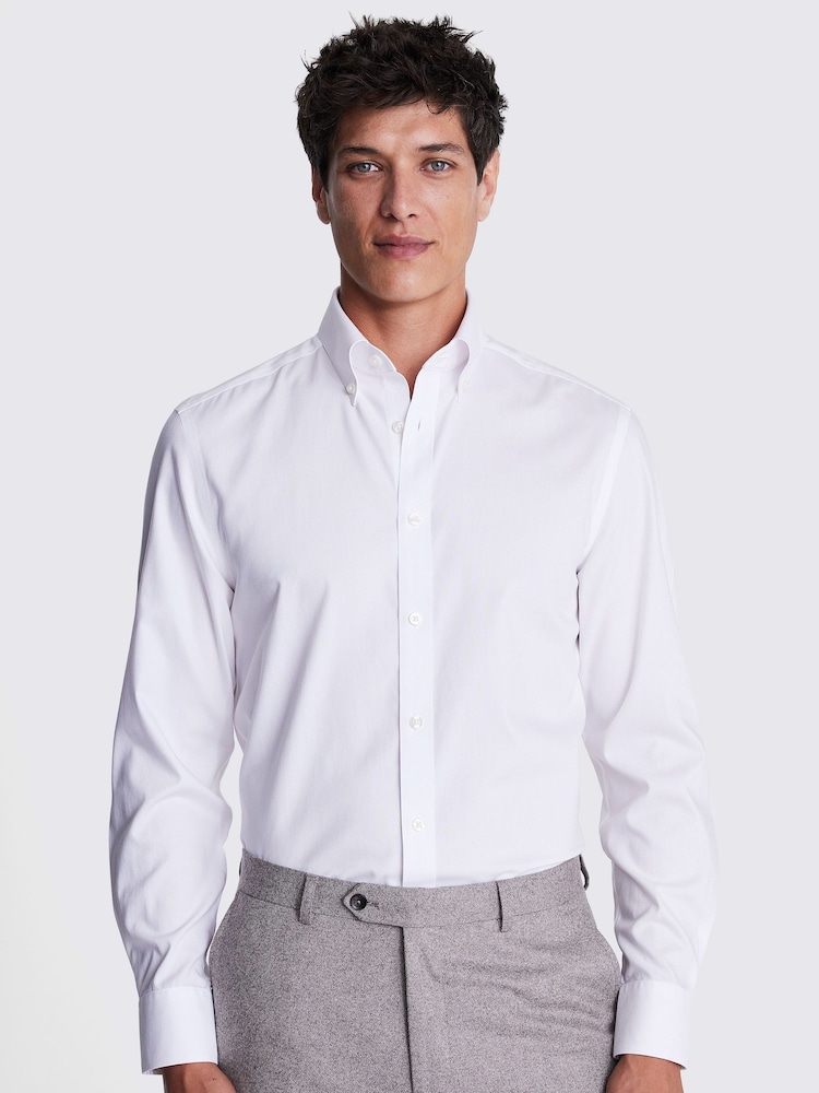 MOSS White Tailored Fit Button Down Oxford Shirt - Image 1 of 1