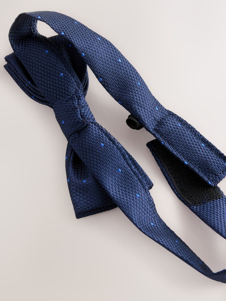 Navy Polka Dot Bow Tie (3-16yrs) - Image 2 of 2 Navy Polka Dot Bow Tie (3-16yrs) - Image 2 of 2