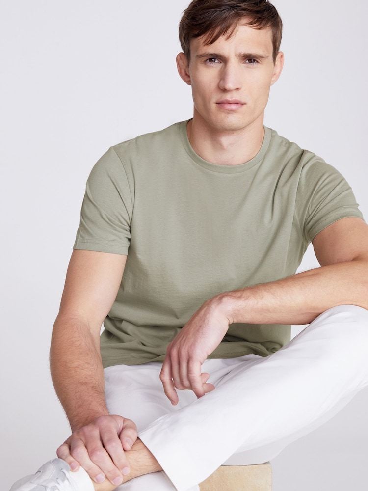 MOSS Sage Green Crew Neck T-Shirt - Image 6 of 6