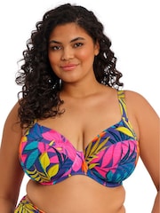 Elomi Blue Porto Rafti Underwire Plunge Bikini Top - Image 2 of 4