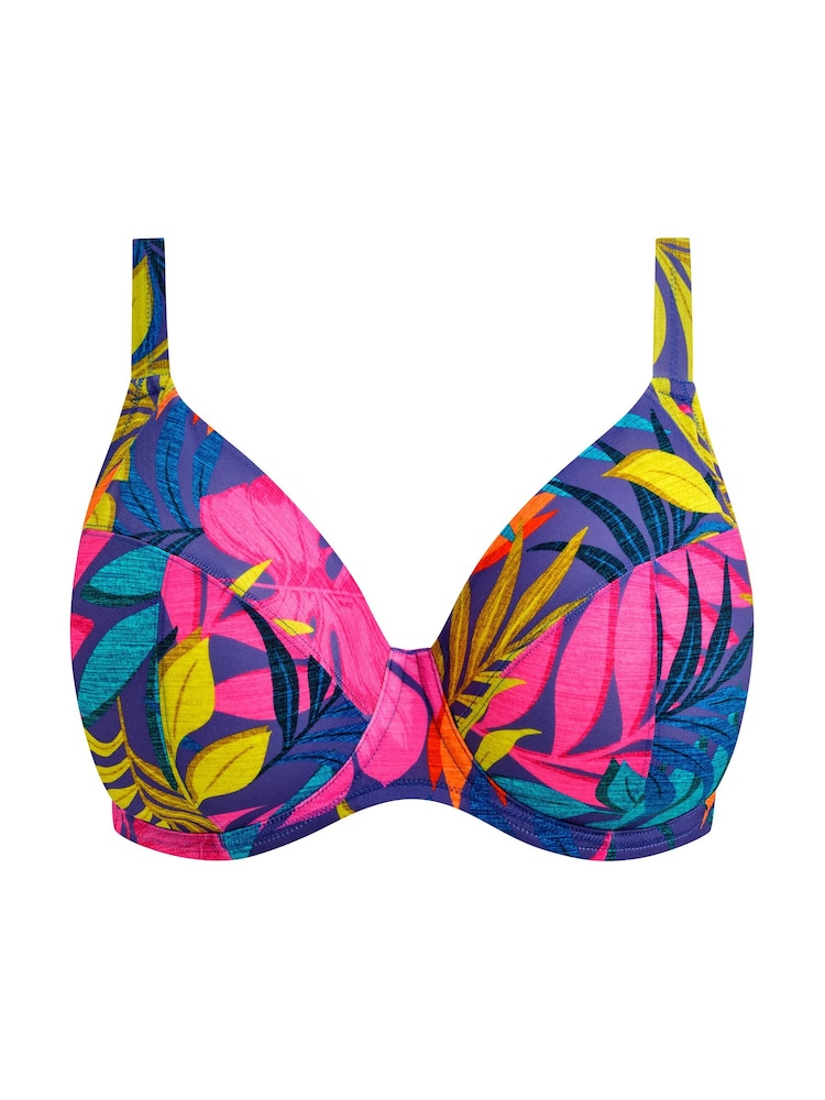 Elomi Blue Porto Rafti Underwire Plunge Bikini Top - Image 4 of 4