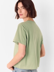 Whistles Green Round Neck Button Up T-Shirt - Image 1 of 5