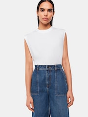 Whistles White Edie Sleeveless Vest - Image 1 of 5