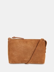 Whistles Brown Kaia Zip Top Cross-Body Bag - Image 1 of 5