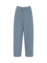 Whistles Blue Contrast Stitch Cotton Trousers - Image 5 of 5