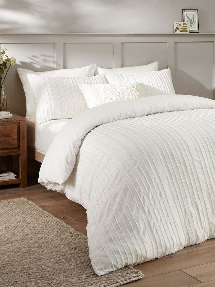 Duvet Day White Harrison Stripe Tufted Soft Touch Duvet Set - Image 1 of 3 Duvet Day White Harrison Stripe Tufted Soft Touch Duvet Set - Image 1 of 3