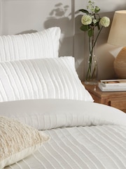 Duvet Day White Harrison Stripe Tufted Soft Touch Duvet Set - Image 2 of 3