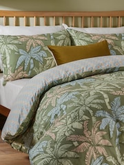 Duvet Day Palm Green Kentia Printed Soft Touch Duvet Set - Image 3 of 3