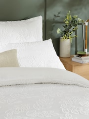 Duvet Day White Seville Leaf Tufted Soft Touch Duvet Set - Image 2 of 3