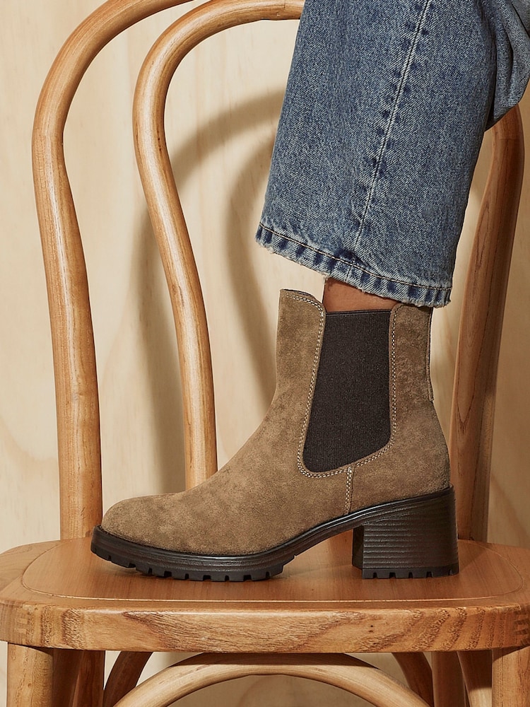 Linzi Brown Path Block Heel Chelsea Boots - Image 1 of 5 Linzi Brown Path Block Heel Chelsea Boots - Image 1 of 5