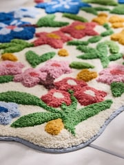 Lucy Tiffney Multi Periwinkle Floral Bath Mat - Image 2 of 4