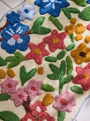 Lucy Tiffney Multi Periwinkle Floral Bath Mat - Image 3 of 4