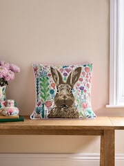 Lucy Tiffney Multi Floral Bon Bon the Bunny Jacquard Cushion - Image 3 of 6