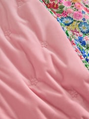 Lucy Tiffney Pink Periwinkle Floral Quilted Velvet Bedspread - Image 5 of 8
