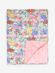 Lucy Tiffney Pink Periwinkle Floral Quilted Velvet Bedspread - Image 7 of 8