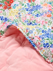 Lucy Tiffney Pink Periwinkle Floral Quilted Velvet Bedspread - Image 8 of 8