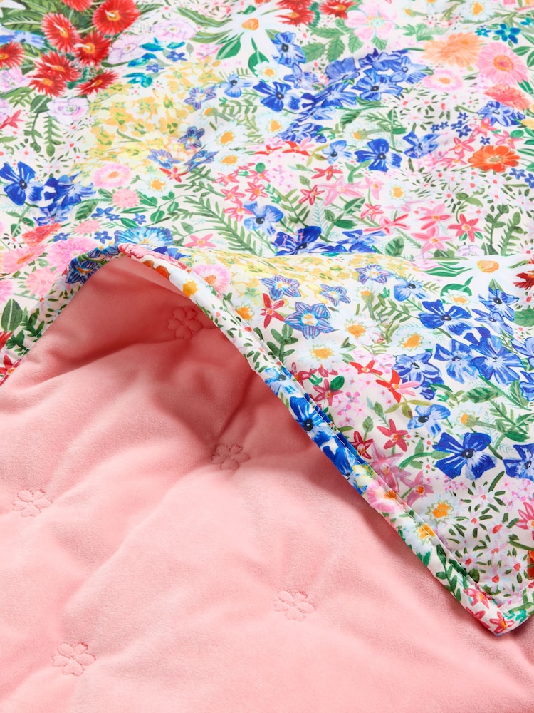 Lucy Tiffney Pink Periwinkle Floral Quilted Velvet Bedspread - Image 8 of 8 Lucy Tiffney Pink Periwinkle Floral Quilted Velvet Bedspread - Image 8 of 8