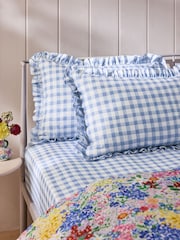 Lucy Tiffney Set of 2 Purple Ruffle 180 Thread Count Pillowcases - Image 1 of 2