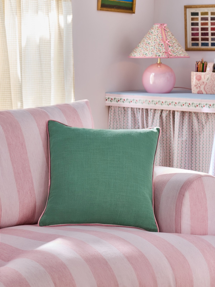 Cath Kidston Pink Ditsy Bows Cotton Cushion - Image 2 of 6