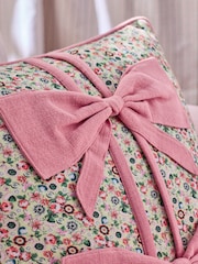 Cath Kidston Pink Ditsy Bows Cotton Cushion - Image 3 of 6