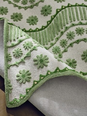 Cath Kidston Green Spitalfields Wiggle Wool Tufted Rug - Image 4 of 5