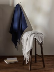 The Set 2 Pack Navy/Grey Herringbone Throws - Image 1 of 5