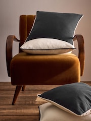 The Set 4 Pack Charcoal/Natural Cotton Linen Pom Pom Cushion Covers - Image 1 of 5