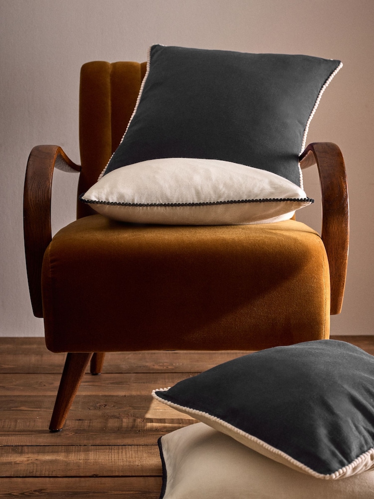 The Set 4 Pack Black/Natural Printed Cotton Cushion Covers - Image 2 of 5 The Set 4 Pack Black/Natural Printed Cotton Cushion Covers - Image 2 of 5