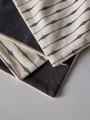 The Set 4 Pack Black/Natural Diamond Printed Cotton Cushion Covers - Image 5 of 5