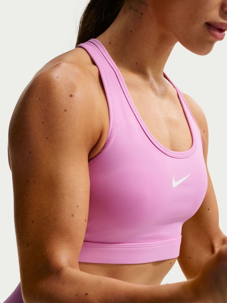 Nike Magenta Pink Swoosh Medium Support Non-Padded Sports Bra - Image 5 of 5