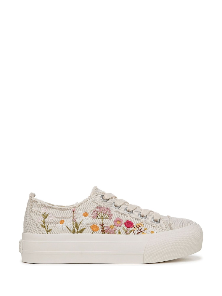 Blowfish Malibu Regular Fit Cream Sadie Sun Lace-Up Trainers - Image 1 of 7
