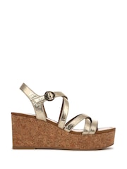 Blowfish Malibu Regular Fit Gold Aurora Wedge Sandals - Image 1 of 7