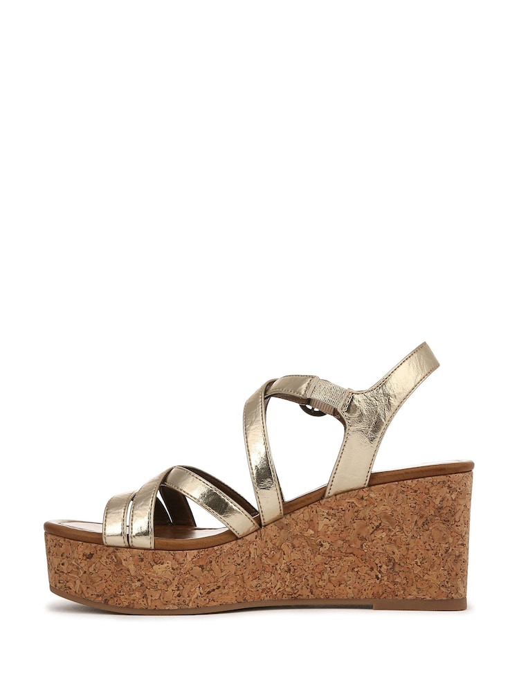 Blowfish Malibu Regular Fit Gold Aurora Wedge Sandals - Image 2 of 7