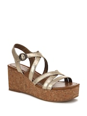 Blowfish Malibu Regular Fit Gold Aurora Wedge Sandals - Image 3 of 7