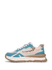 Blau - Blowfish Malibu Regular Fit Green Leo Lace-Up Trainers - Bild 2 von 7
