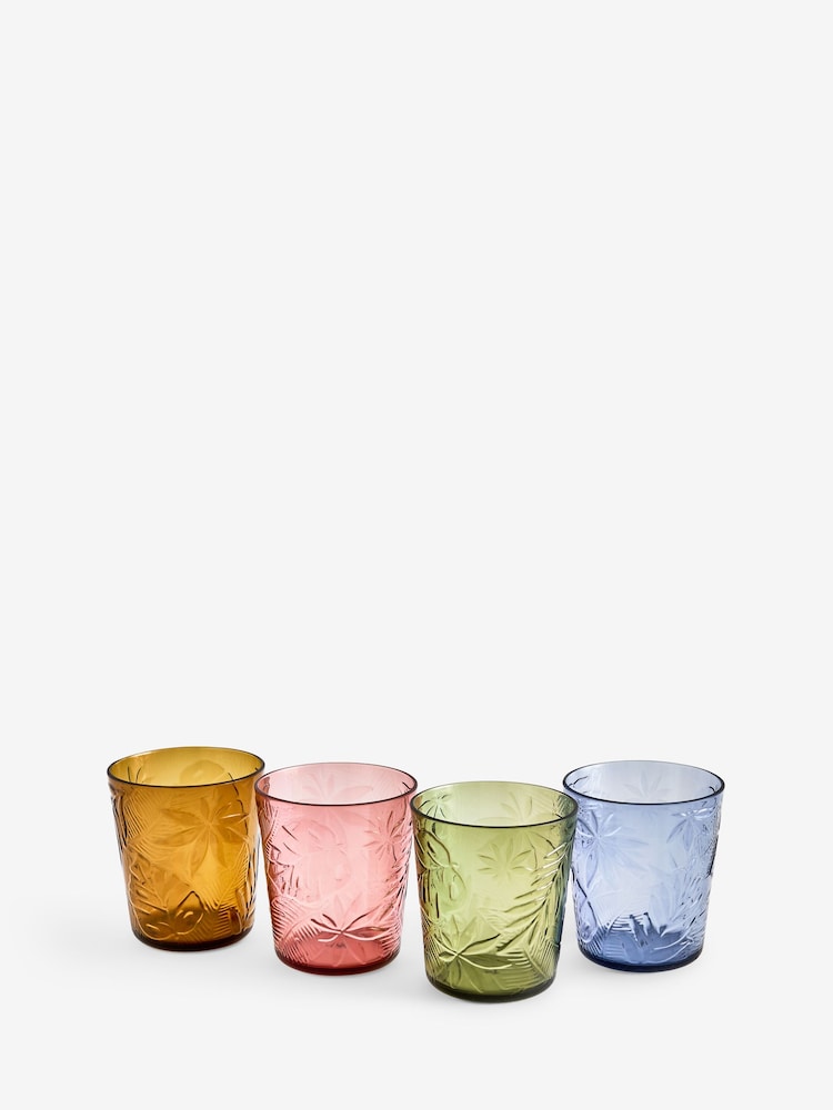 Set of 4 Multi Vacation Leaf Picnic Acrylic Tumblers - Image 3 of 3
