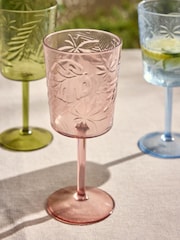 Set of 4 Multi Vacation Leaf Picnic Acrylic Wine Glasses - Image 2 of 3