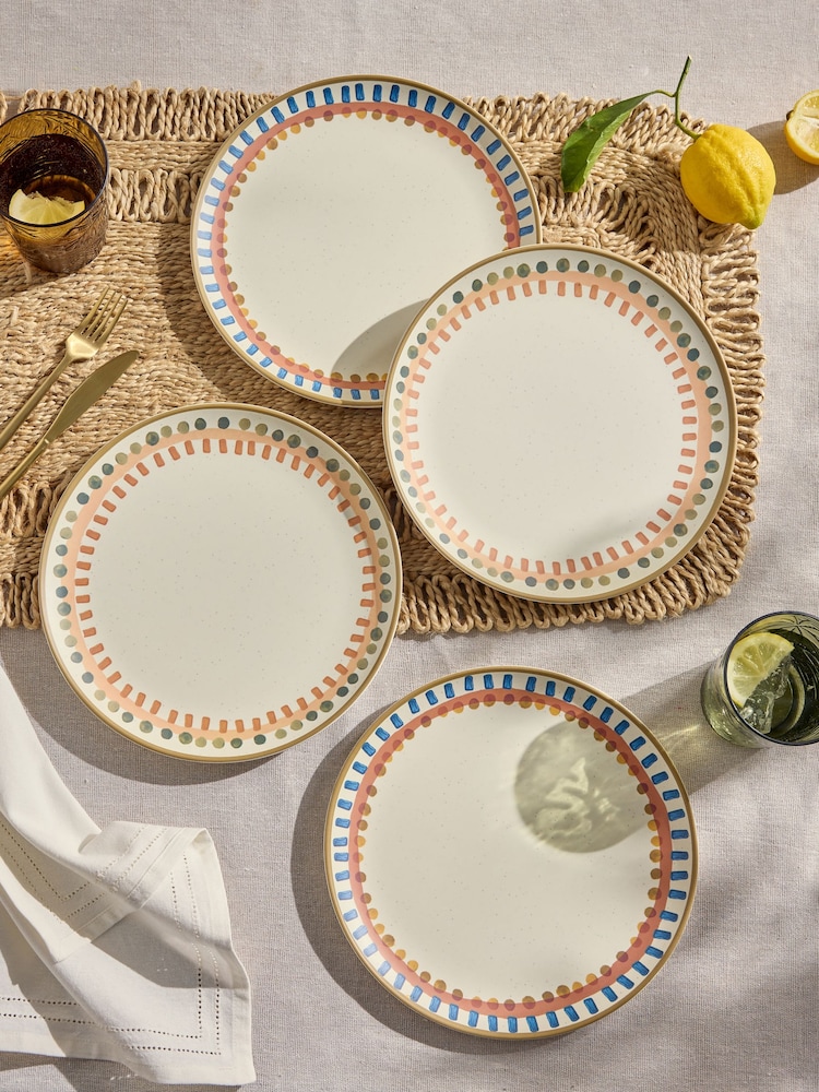 Set of 4 Natural Vacation Picnic Dinner Plates - Image 1 of 5