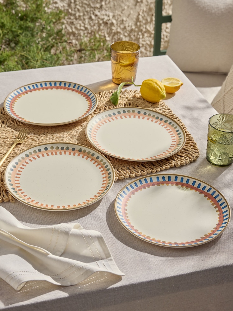 Set of 4 Natural Vacation Picnic Dinner Plates - Image 2 of 5