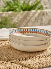 Set of 4 Natural Vacation Picnic Pasta Bowls - Image 2 of 4