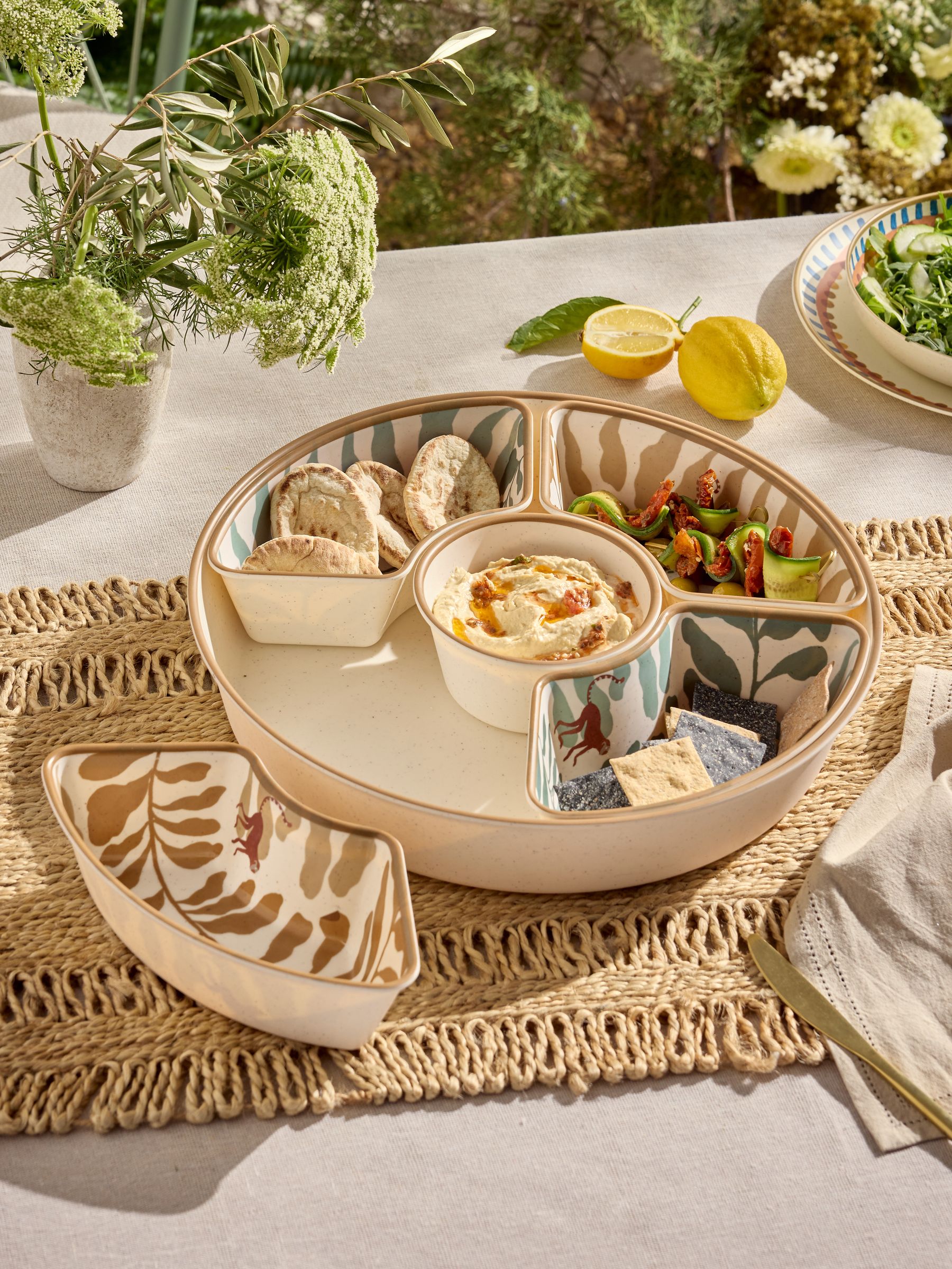 Natural Vacation Picnic Chip and Dip Set