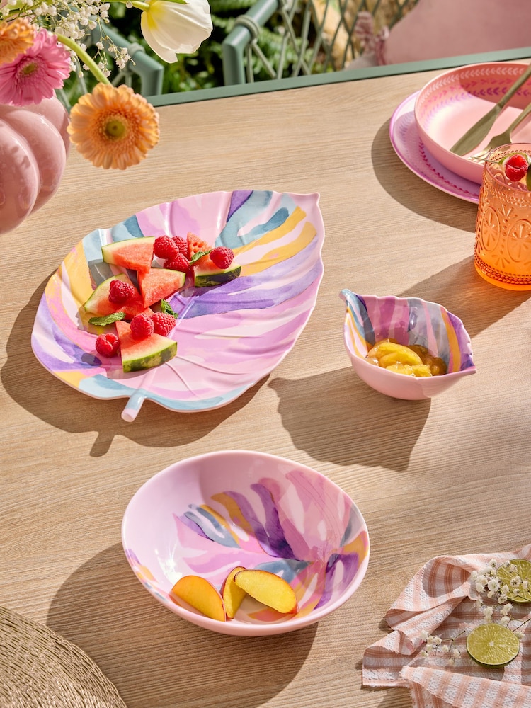 Pink Bold Tropic Picnic Nibble Bowls and Platter - Image 1 of 4